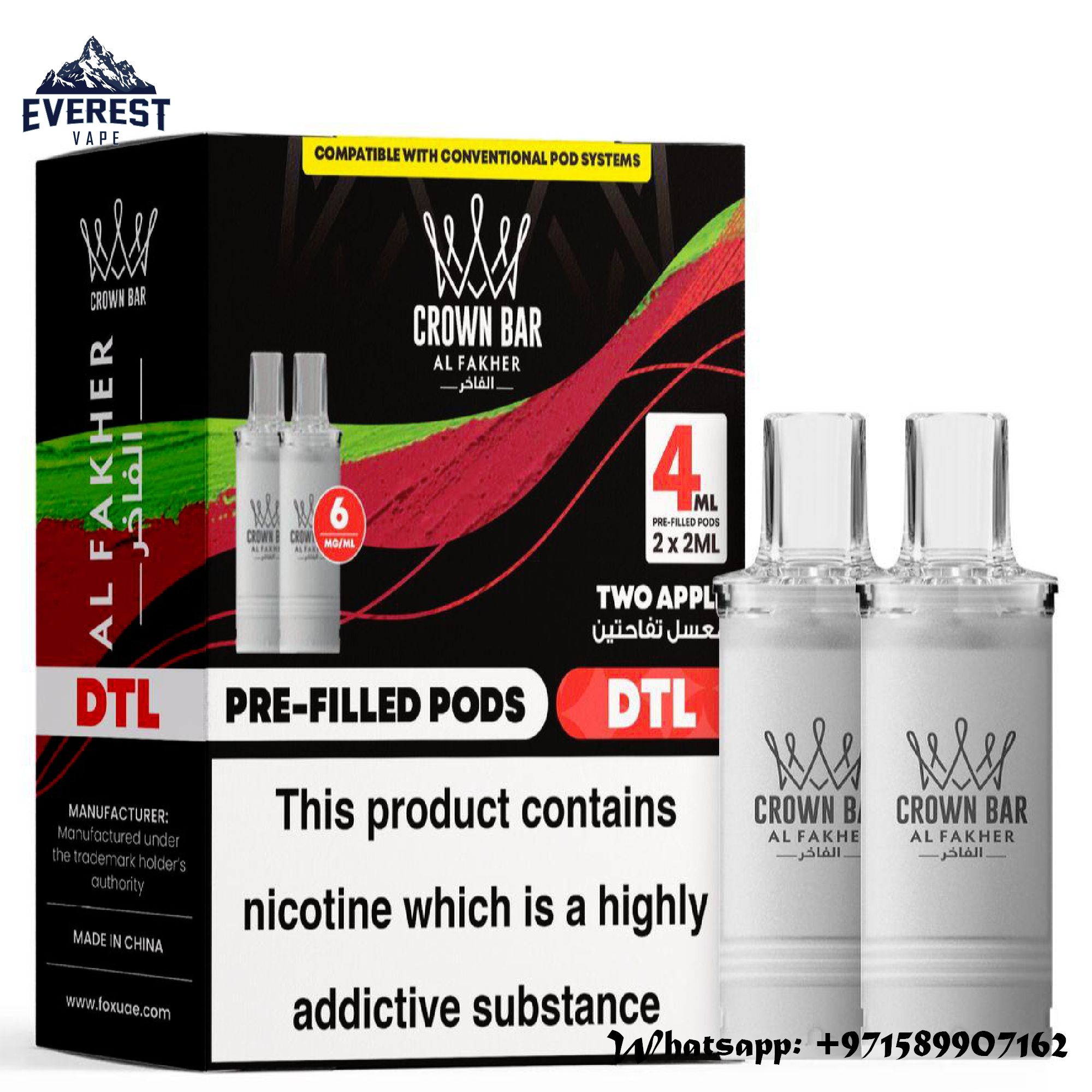 Al Fakher Crown Bar DTL Pre-Filled Pods | Buy in Dubai – Everest Vapor